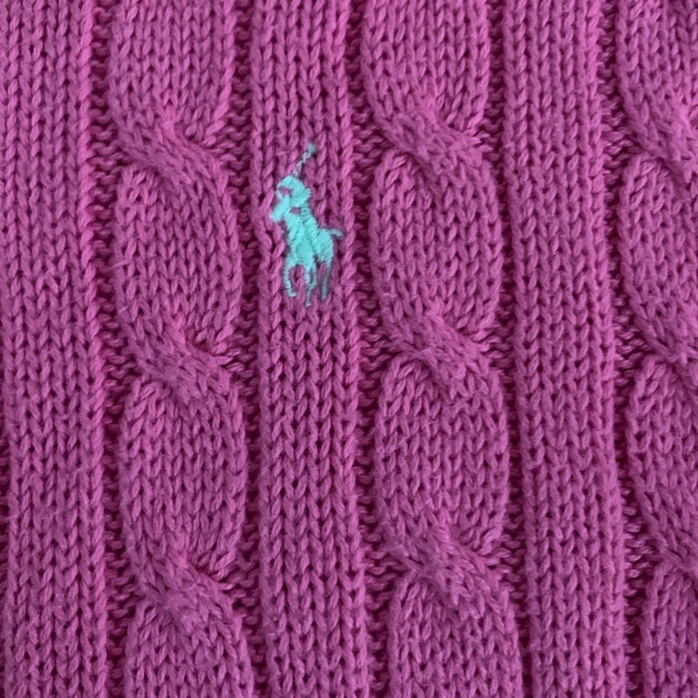 Vintage Polo Pink Cable Knit Sweater - Picture 2 of 5